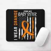 Orange Ribbon Baby Schwester Leukemia Warnhinweis Mousepad (Mit Mouse)