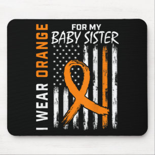 Orange Ribbon Baby Schwester Leukemia Warnhinweis Mousepad