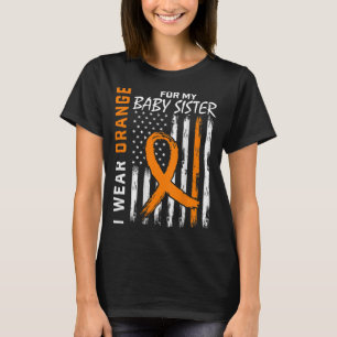 Orange Ribbon Baby Schwester Leukemia Warnhinweis T-Shirt