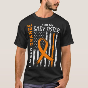 Orange Ribbon Baby Schwester Leukemia Warnhinweis T-Shirt