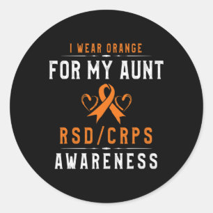 Orange Ribbon bricht Bewusstsein für meine Tante N Runder Aufkleber