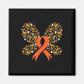 Orange Ribbon Butterfly Leukämie Bewusstsein Survi Magnet (Vorne)