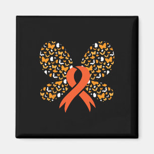 Orange Ribbon Butterfly Leukämie Bewusstsein Survi Magnet