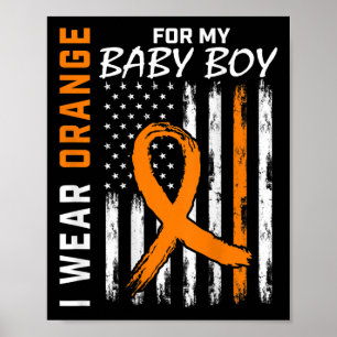 Orange Ribbon Byby Boy Leukemia Sensibilisierungsm Poster