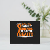 Orange Ribbon Cancer Survivor Friends Family Faith Einladungspostkarte (Stehend Vorderseite)