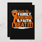 Orange Ribbon Cancer Survivor Friends Family Faith Save The Date (Vorne/Hinten)