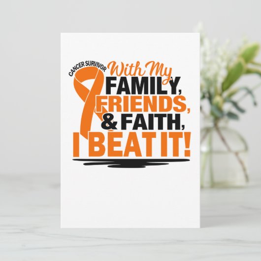 Orange Ribbon Cancer Survivor Friends Family Save The Date (Stehend Vorderseite)