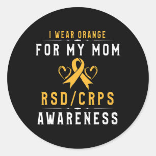 Orange Ribbon Crpsrsd Awareness for Mama Daughter Runder Aufkleber