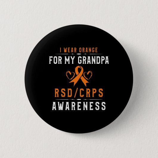 Orange Ribbon Crpsrsd Awareness for Opa - Gran Button (Vorderseite)