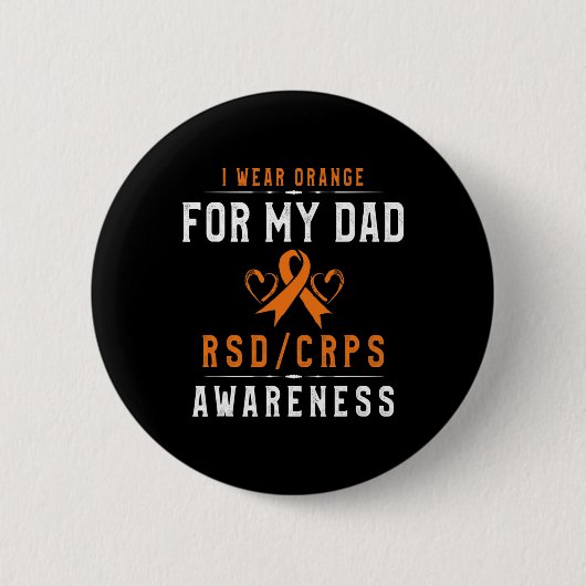 Orange Ribbon CRrsd Awareness for Vater Gift F Button (Vorderseite)