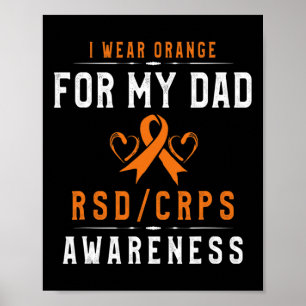 Orange Ribbon CRrsd Awareness for Vater Gift F Poster