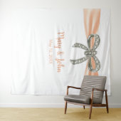 Orange Ribbon Diamond Bow Wedding Background Wandteppich (Beispiel (Horizontal))