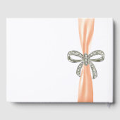 Orange Ribbon Diamond Bow Wedding Guestbook Gästebuch (Rückseite)