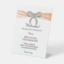 Orange Ribbon Diamond Bow Wedding Safety