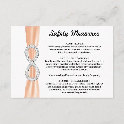 Orange Ribbon Diamond Unendlichkeit Sicherheitsmaß Begleitkarte (Vorderseite)