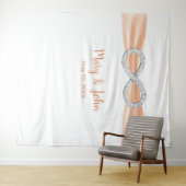 Orange Ribbon Diamond Unfinity Wedding Background Wandteppich (Beispiel (Horizontal))