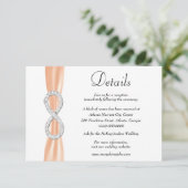 Orange Ribbon Diamond Unfinity Wedding Details Begleitkarte (Stehend Vorderseite)