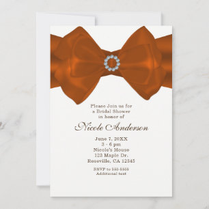 Orange Ribbon & Diamonds Elegante Glamour Einladun Einladung