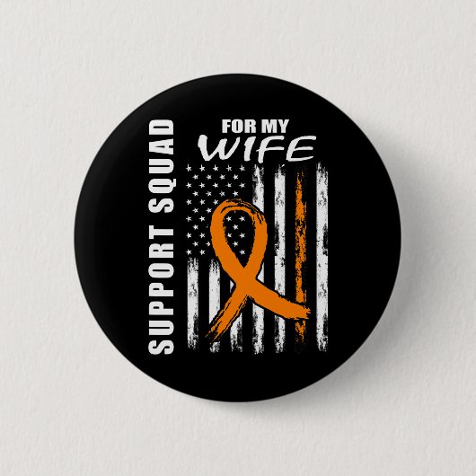 Orange Ribbon Ehefrau Leukämie Bewusstsein USA Fla Button (Vorderseite)
