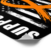 Orange Ribbon Ehefrau Leukämie Bewusstsein USA Fla Poster (Ecke)