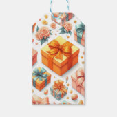 Orange Ribbon Geschenkboxen Hübsche Wasserfarbe Ge Geschenkanhänger (Vorderseite)