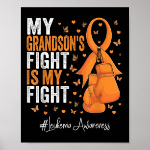 Orange Ribbon Grandson Leukemia Bewusstsein Poster