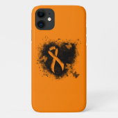Orange Ribbon Grunge Herz Case-Mate iPhone Hülle (Rückseite)