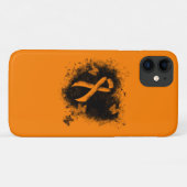 Orange Ribbon Grunge Herz Case-Mate iPhone Hülle (Rückseite (Horizontal))