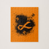 Orange Ribbon Grunge Herz Puzzle (Vertikal)