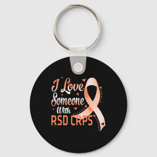 Orange Ribbon I Liebe Jemand mit Rsd Crps Awarene Schlüsselanhänger