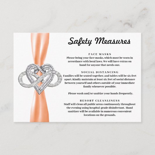 Orange Ribbon Infinity Heart Safety Measures Begleitkarte (Vorderseite)