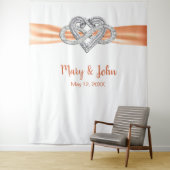 Orange Ribbon Infinity Heart Wedding Background Wandteppich (Beispiel)