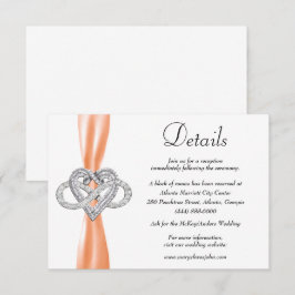 Orange Ribbon Infinity Heart Wedding Details Begleitkarte