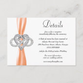 Orange Ribbon Infinity Heart Wedding Details Begleitkarte (Vorderseite)