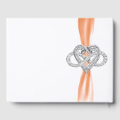 Orange Ribbon Infinity Heart Wedding Guestbook Gästebuch (Rückseite)