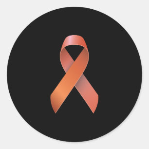 Orange Ribbon - Krebs bei Leukämie - Krebs bei Nie Runder Aufkleber