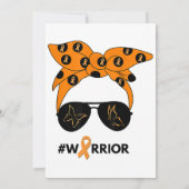 Orange Ribbon Krebs Krieger Bandana Unbrea Einladung (Rückseite)