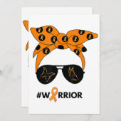 Orange Ribbon Krebs Krieger Bandana Unbrea Einladung (Vorne/Hinten)