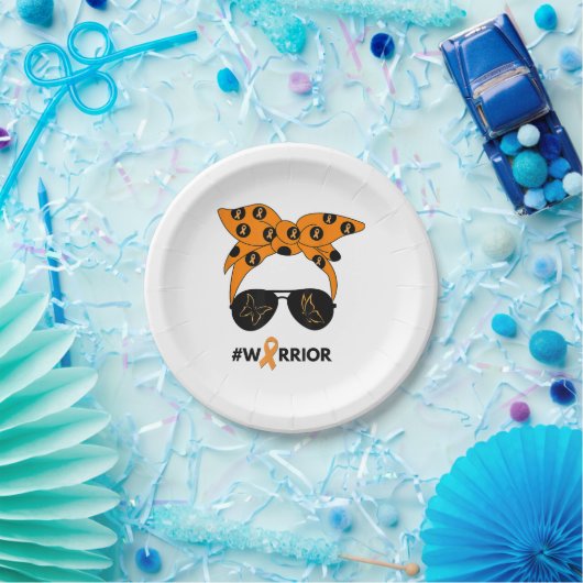 Orange Ribbon Krebs Krieger Bandana Unbrea Pappteller (Party)