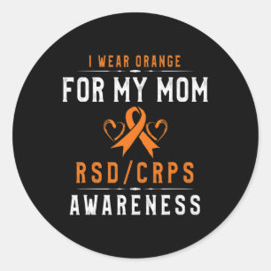 Orange Ribbon Krpsrsd Awareness - Mommy - Sohn an Runder Aufkleber