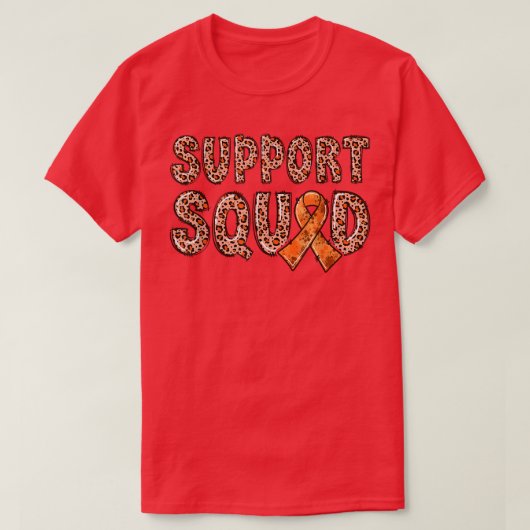 Orange Ribbon Leopard Print Support Squad ADHD 111 T-Shirt (Design vorne)