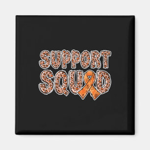 Orange Ribbon Leopard Print Support Squad CRPS 1 Magnet