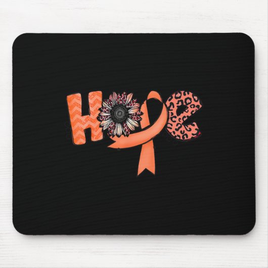 Orange Ribbon Leopard Sunflower Hope RSD CRPS Awar Mousepad (Vorne)
