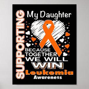 Orange Ribbon Leukämie Bewusstsein für mein Dau Poster