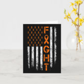 Orange Ribbon - Leukämie Bewusstsein Karte (Gelbe Blume)