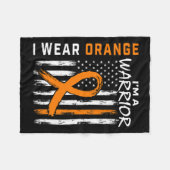 Orange Ribbon Leukämie Krebs Krieger Awarene Fleecedecke (Vorderseite (Horizontal))