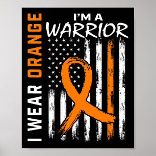 Orange Ribbon Leukämie Krebs Krieger Awarene Poster
