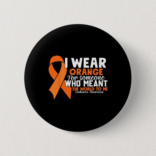 Orange Ribbon Leukemia Awareness Blood Cancer Button (Vorderseite)