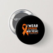 Orange Ribbon Leukemia Awareness Blood Cancer Button (Vorne & Hinten)
