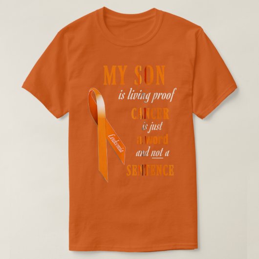 Orange Ribbon Leukemia Awareness s (Son) Zip Hoodi T-Shirt (Design vorne)